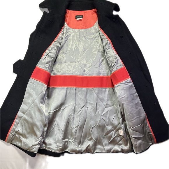 J. Crew Black Wool Trench Peacoat Coat Jacket Button Detail - 4 - Picture 8 of 9